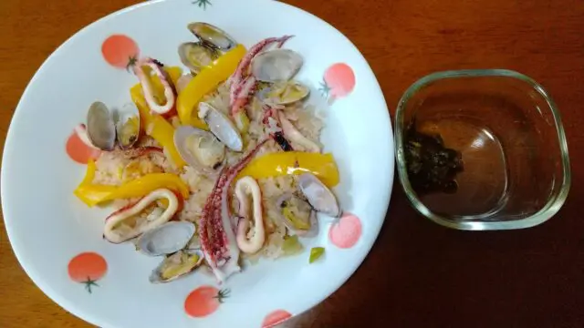 炊飯ジャーで作ったパエリア
